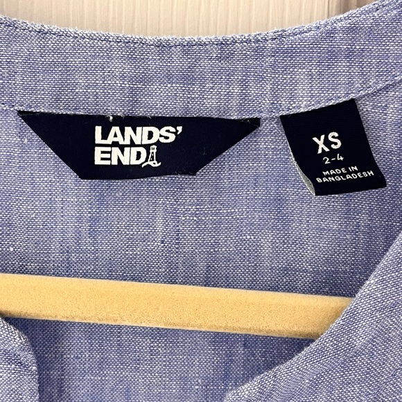 Lands End Blue linen tunic top Size XS Excellent used condition - Picture 5 of 5